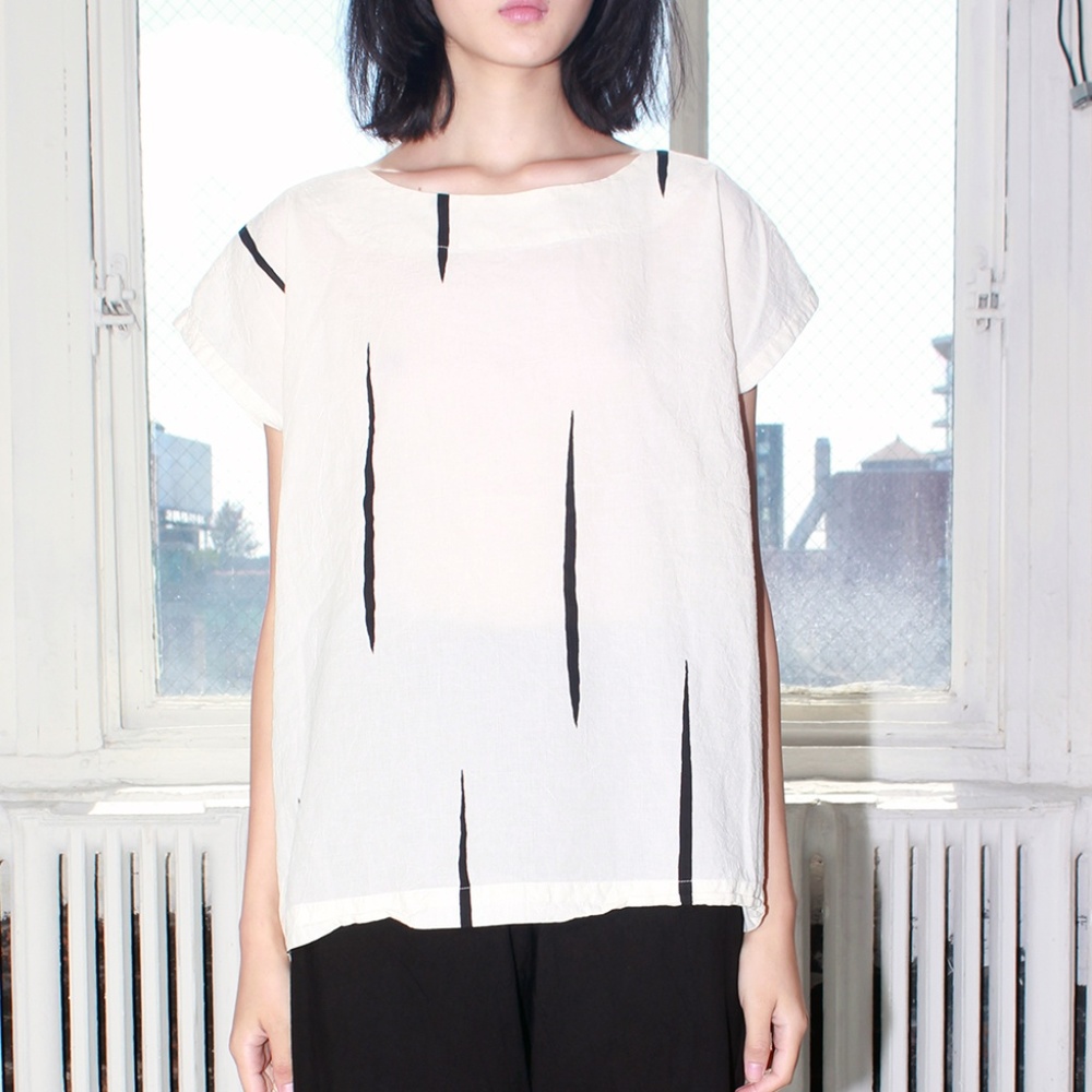 UZI NYC Cream Scratch Tunic